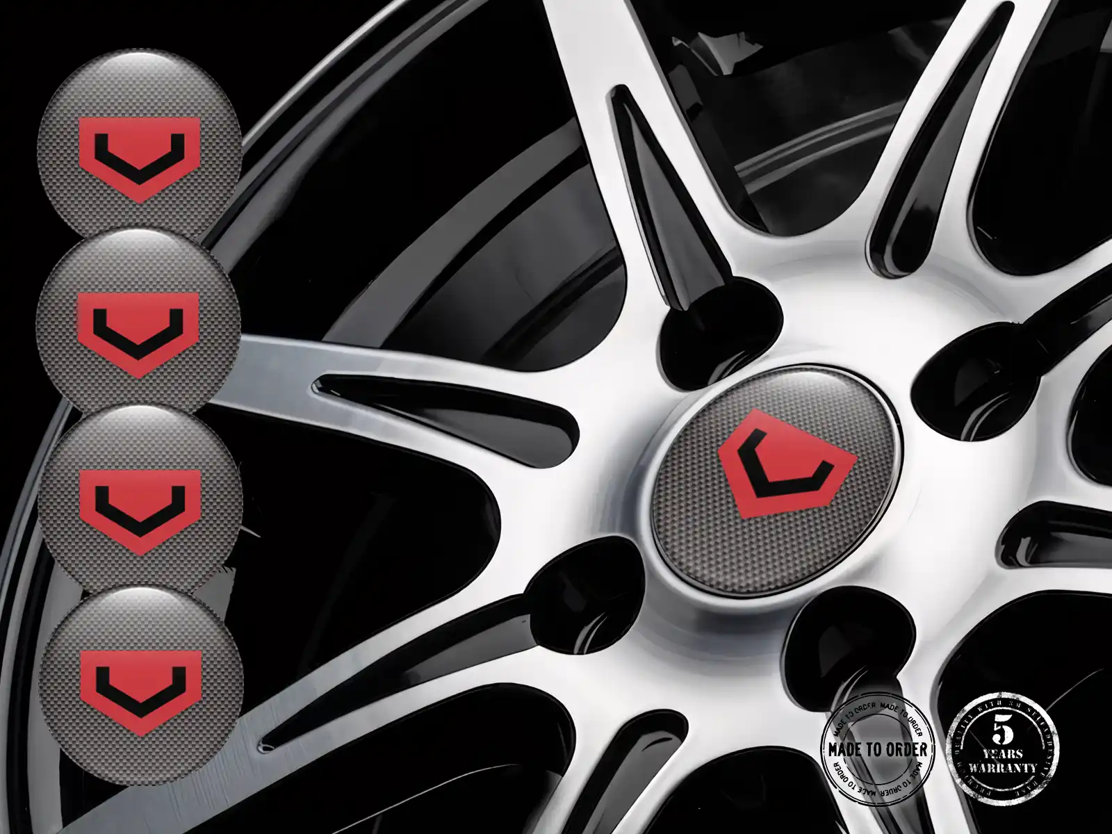 Vossen Pegatina de Silicona Estilo Emblemas Bombados de Aro